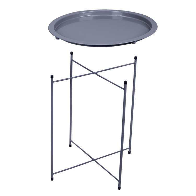 Stolik z tacą składany szary ciemny